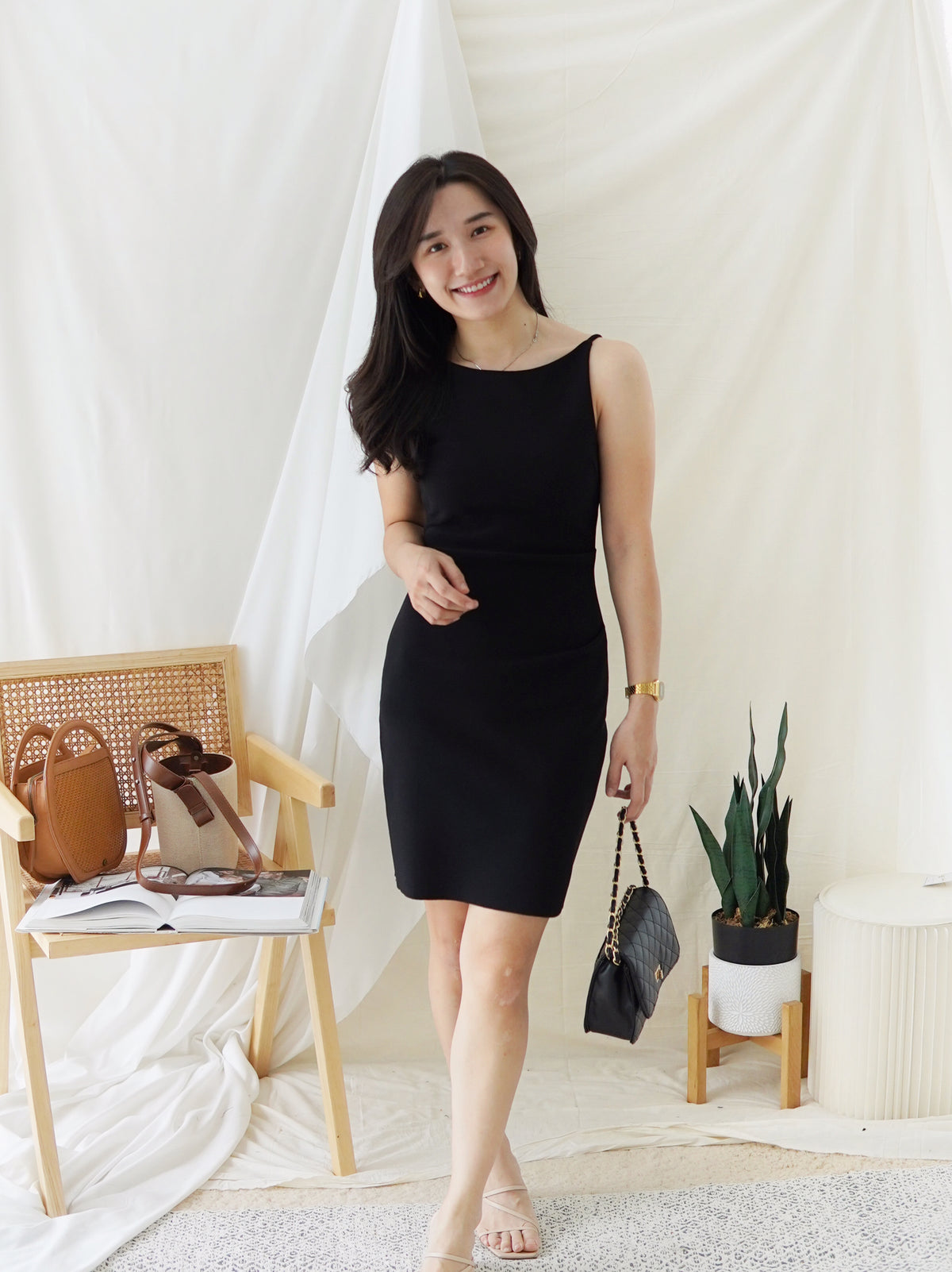 GABRIEL Straight Neck Dress - LovelyMadness Clothing Malaysia