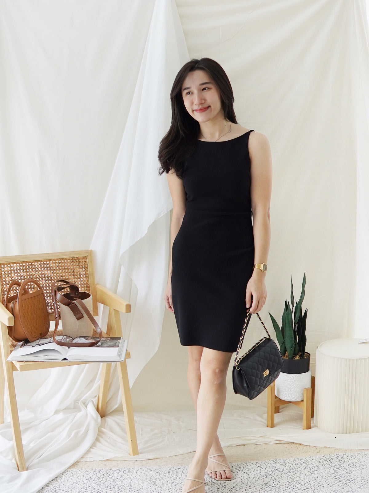 GABRIEL Straight Neck Dress - LovelyMadness Clothing Malaysia