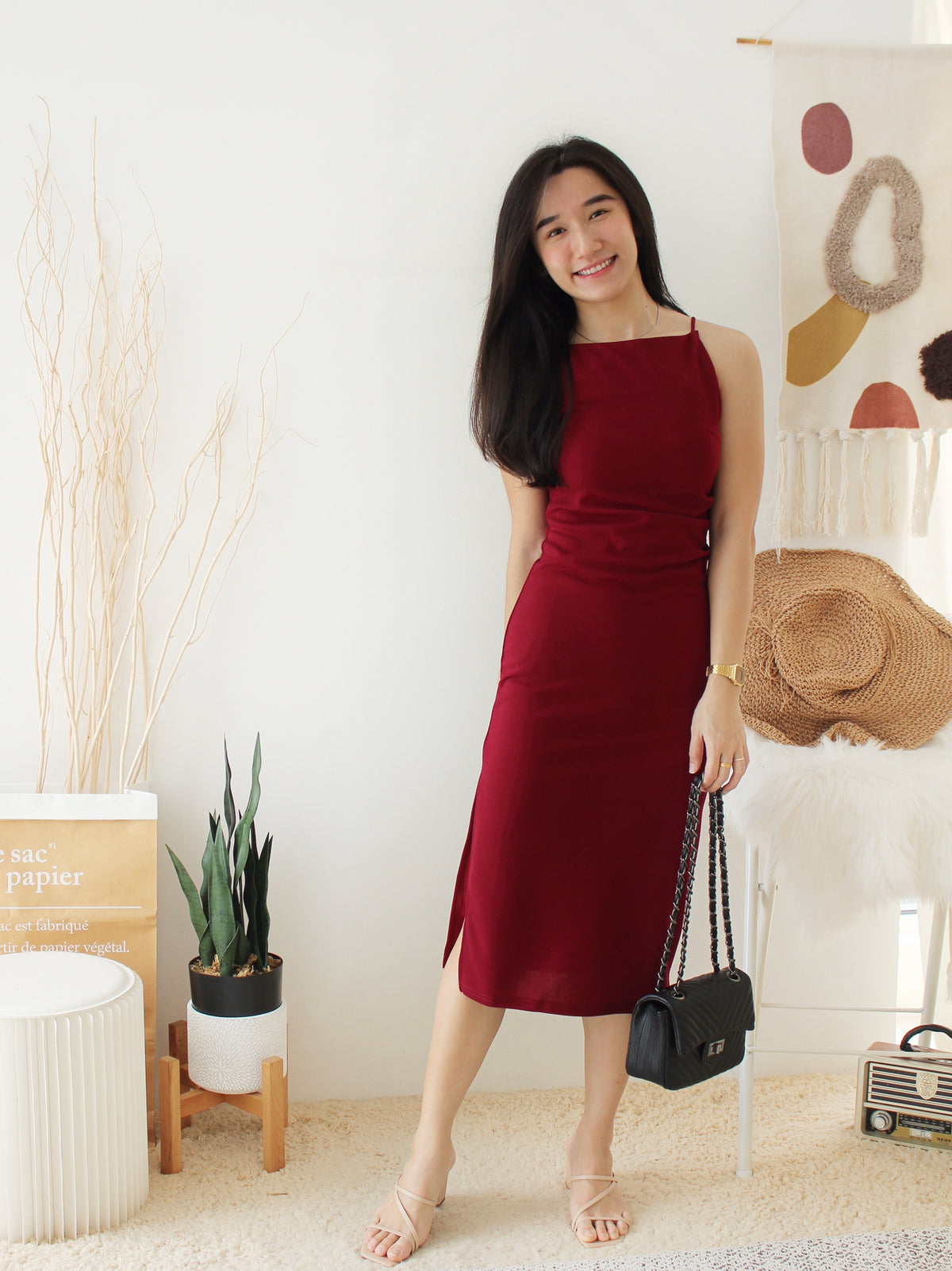 BRIELLA BODYCON SPILT DRESS - LovelyMadness Clothing Malaysia
