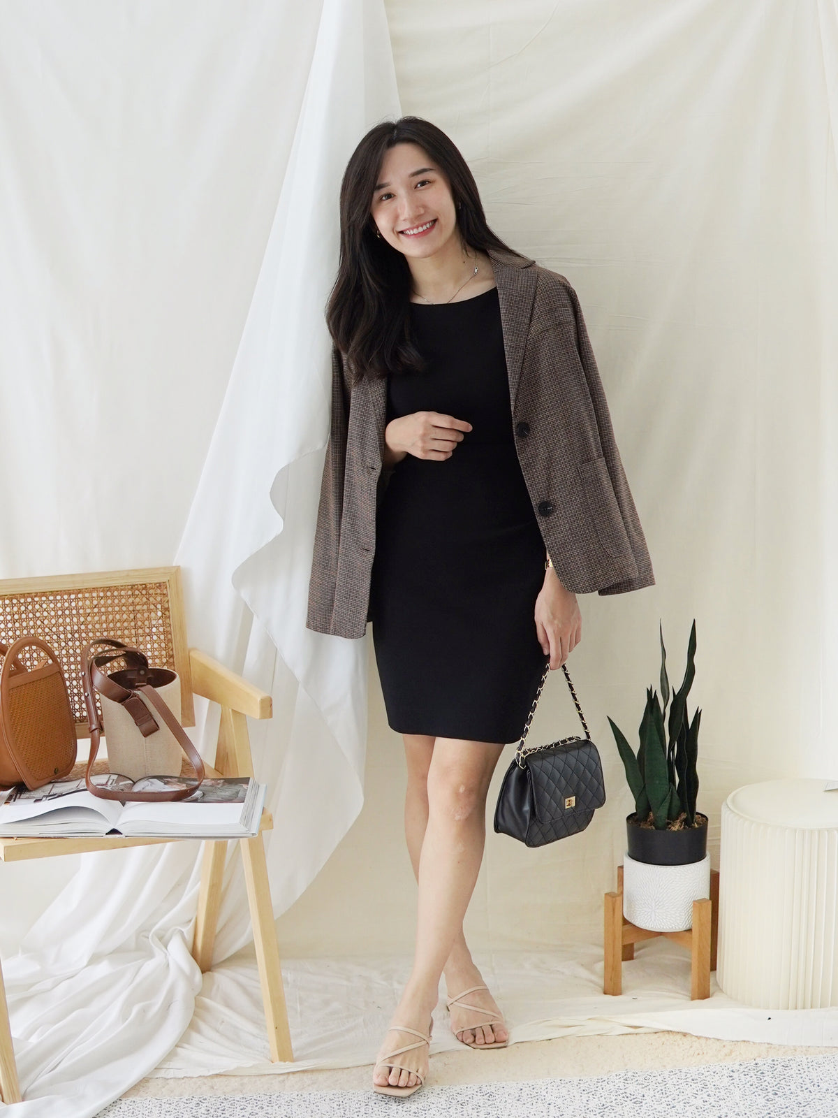 GABRIEL Straight Neck Dress - LovelyMadness Clothing Malaysia