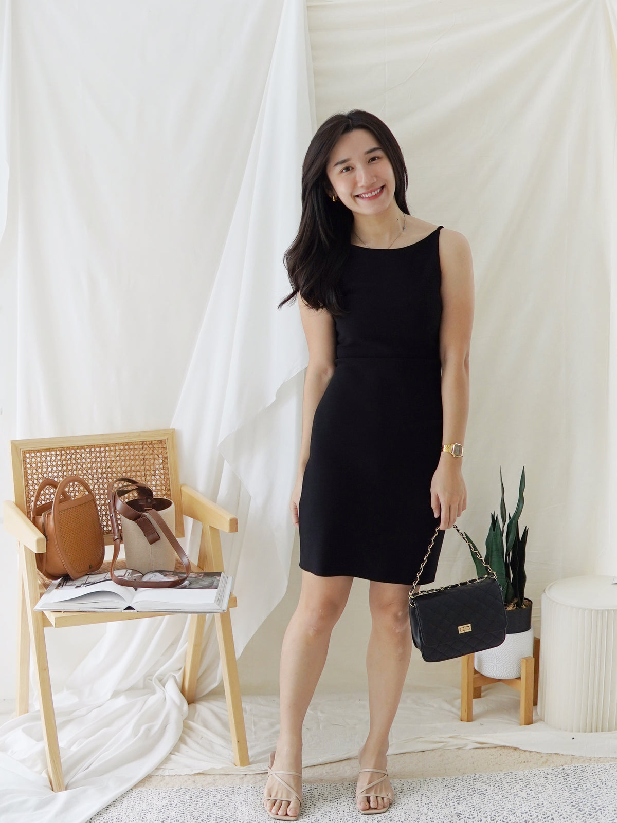 GABRIEL Straight Neck Dress - LovelyMadness Clothing Malaysia