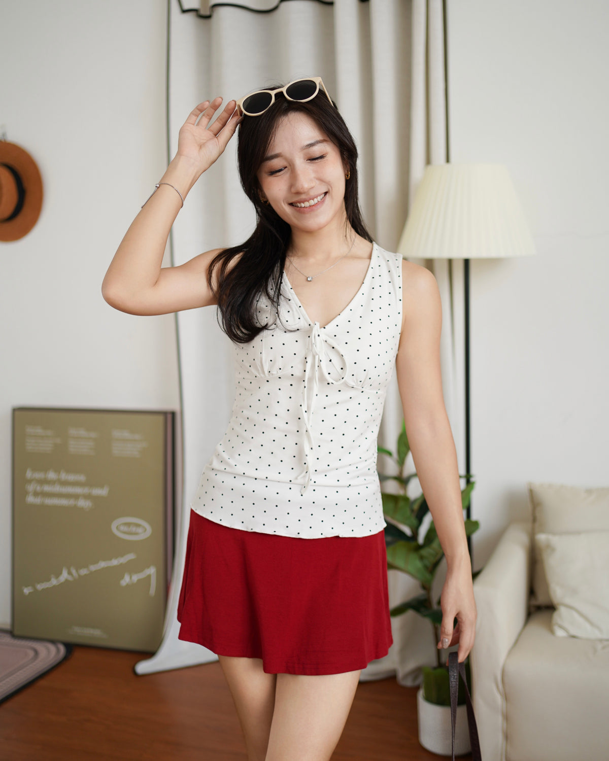 Aria Ribbon Polkadots Tank