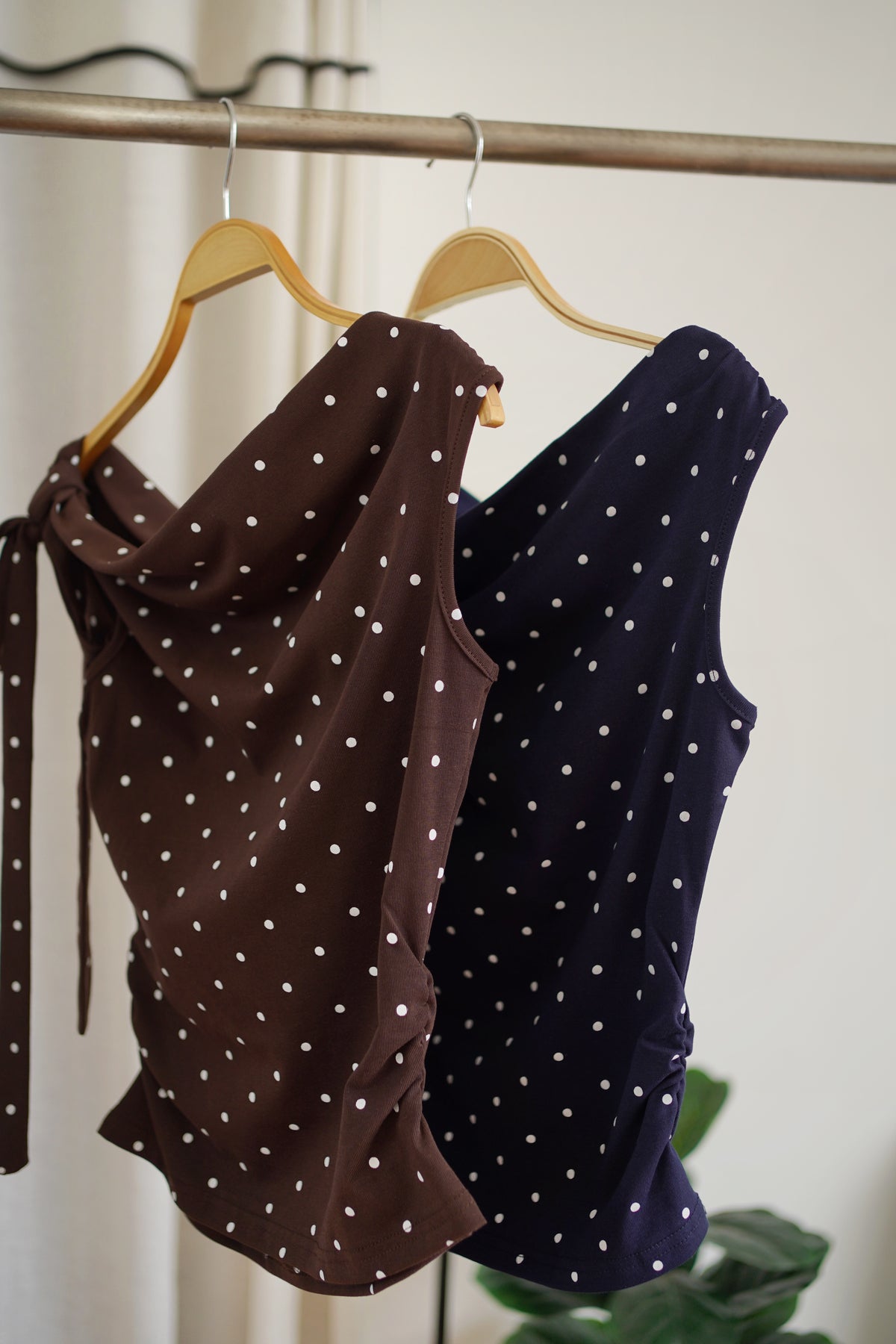 Denise Polkadots Tie Top