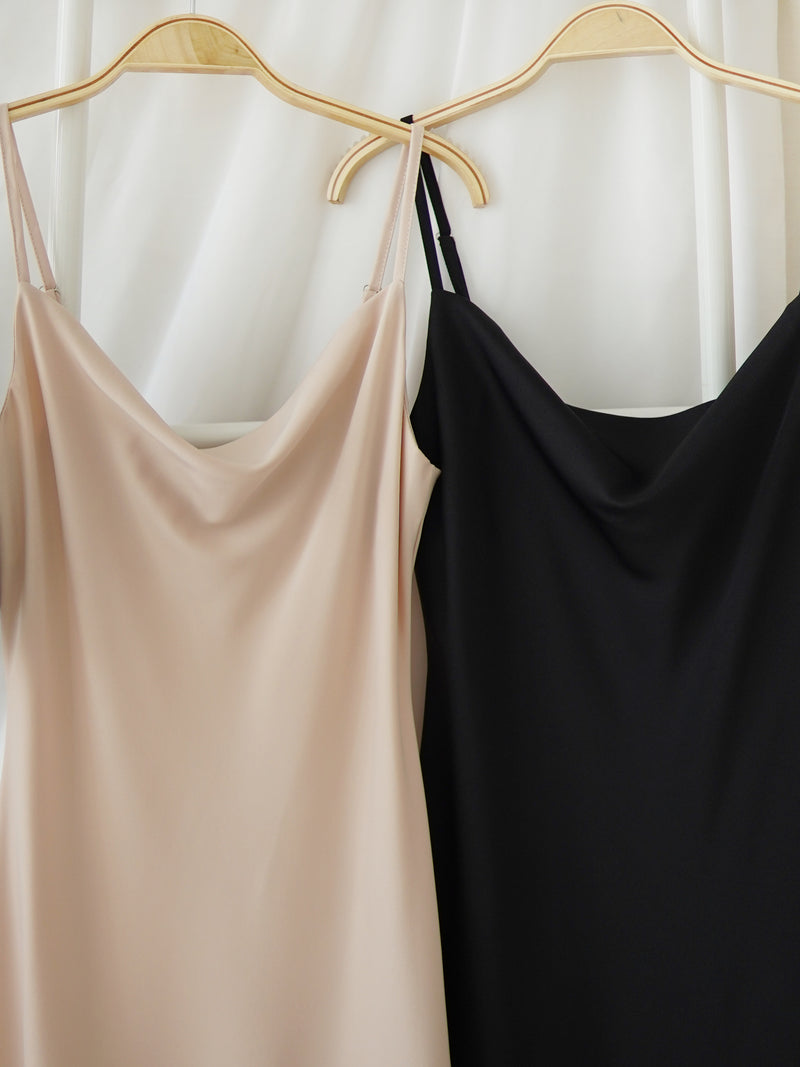 HARPER SATIN COWL DRESS