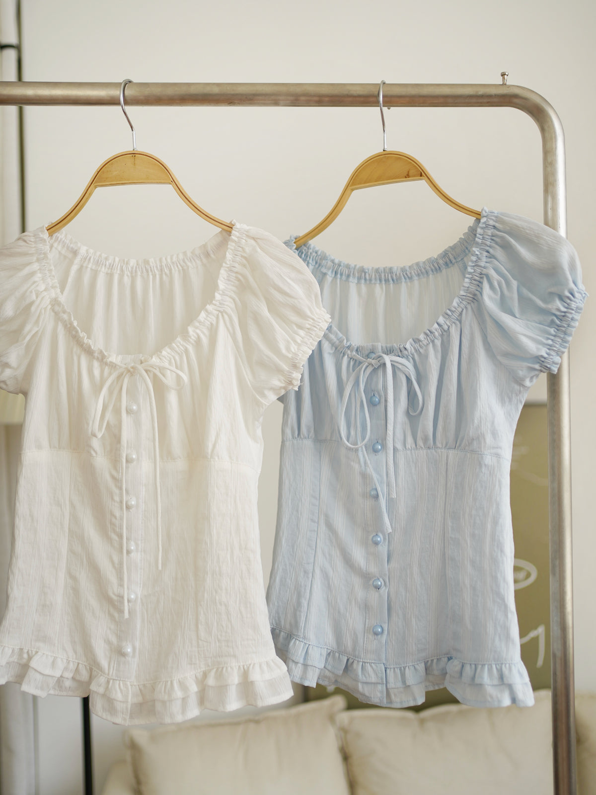 Sofina Ruffle Button Top