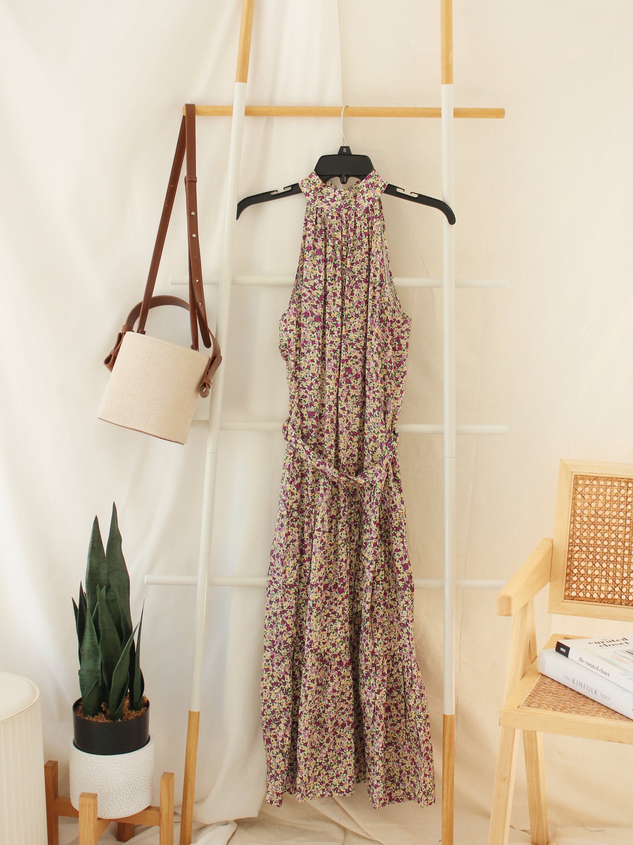 HALTER FLORAL LONG DRESS