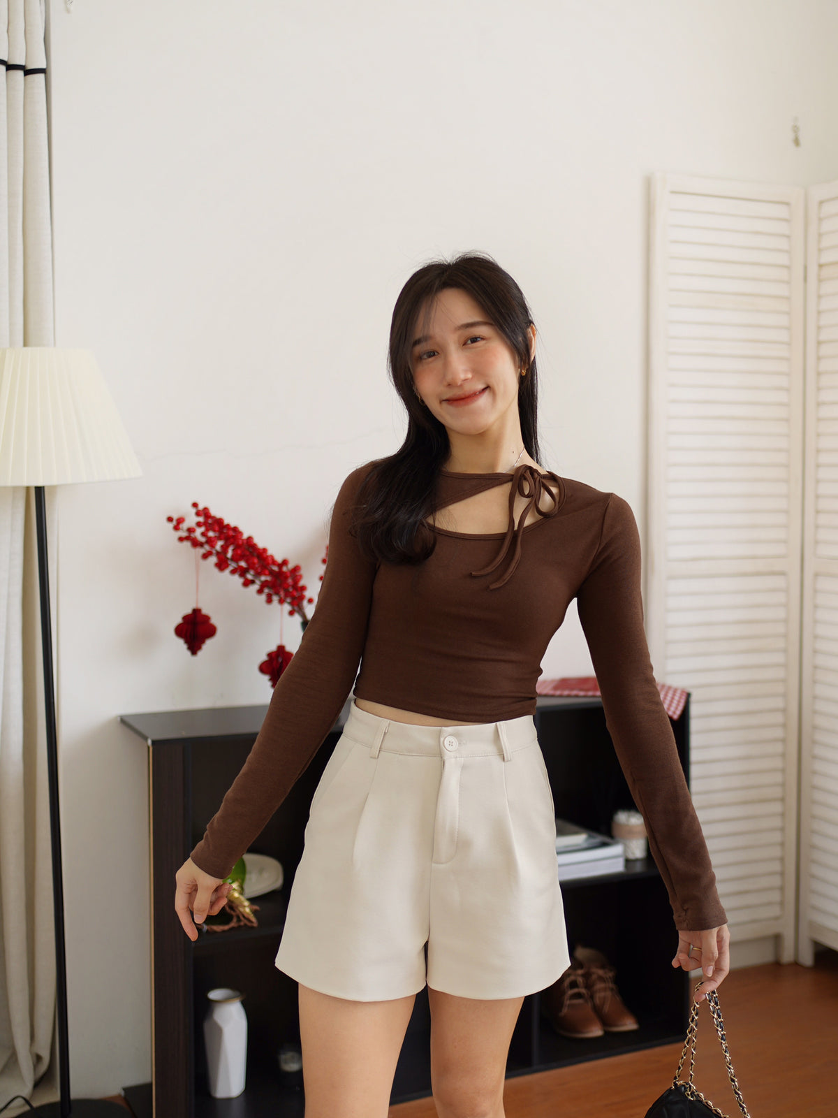 Hazel Ribbon Oblique Top