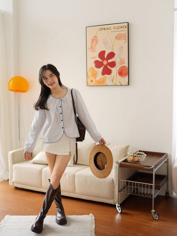 Harper Scallop Trim Blouse - LovelyMadness Clothing Malaysia