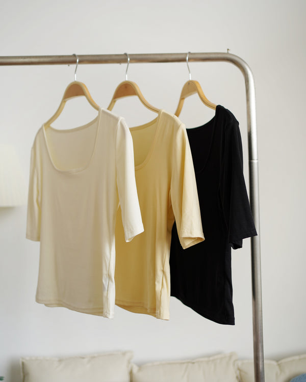 Elsie Cotton U Neck Top