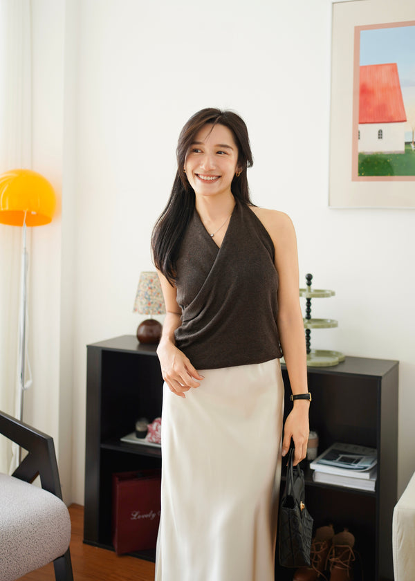 Elodie Knit Halter V Top