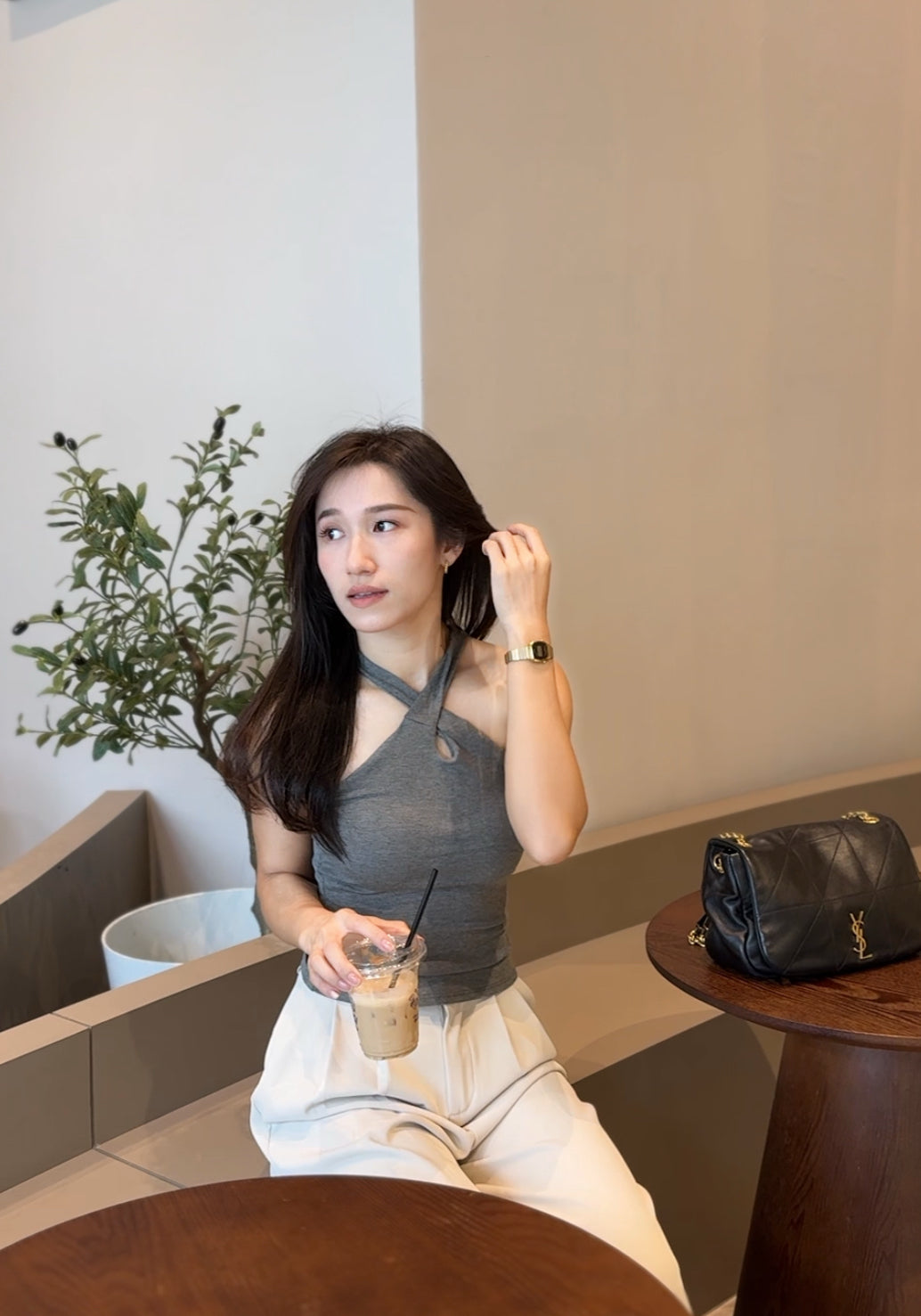 Rosie Cross Neck Padded Top