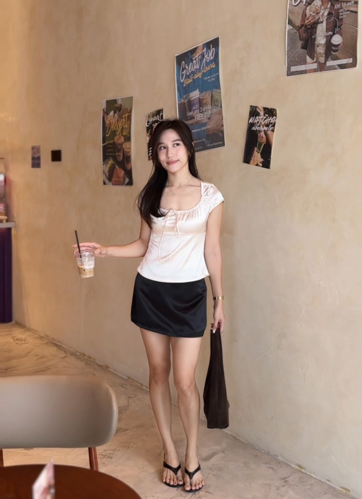 Georgina Satin Skort