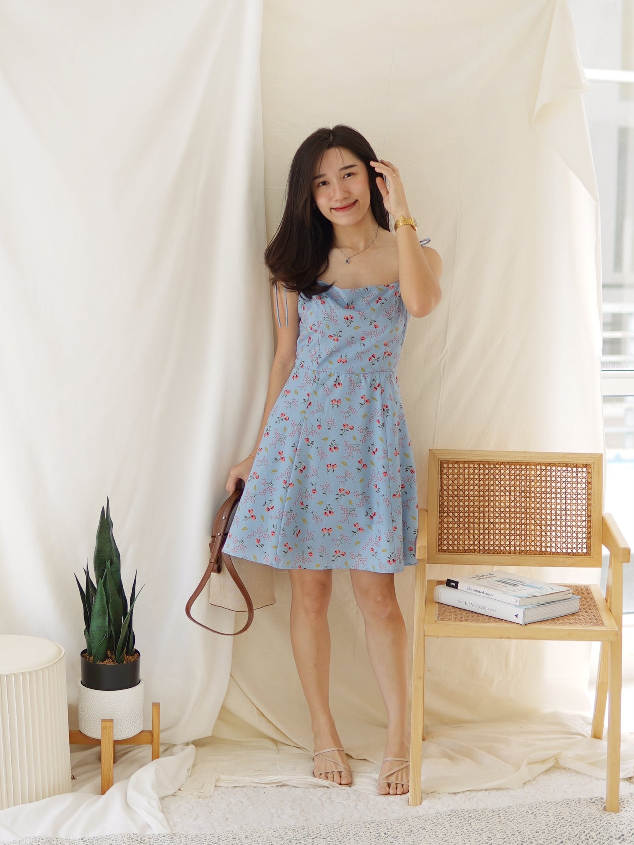 SHEIN BLUE FLORAL DRESS – LovelyMadness Clothing Malaysia