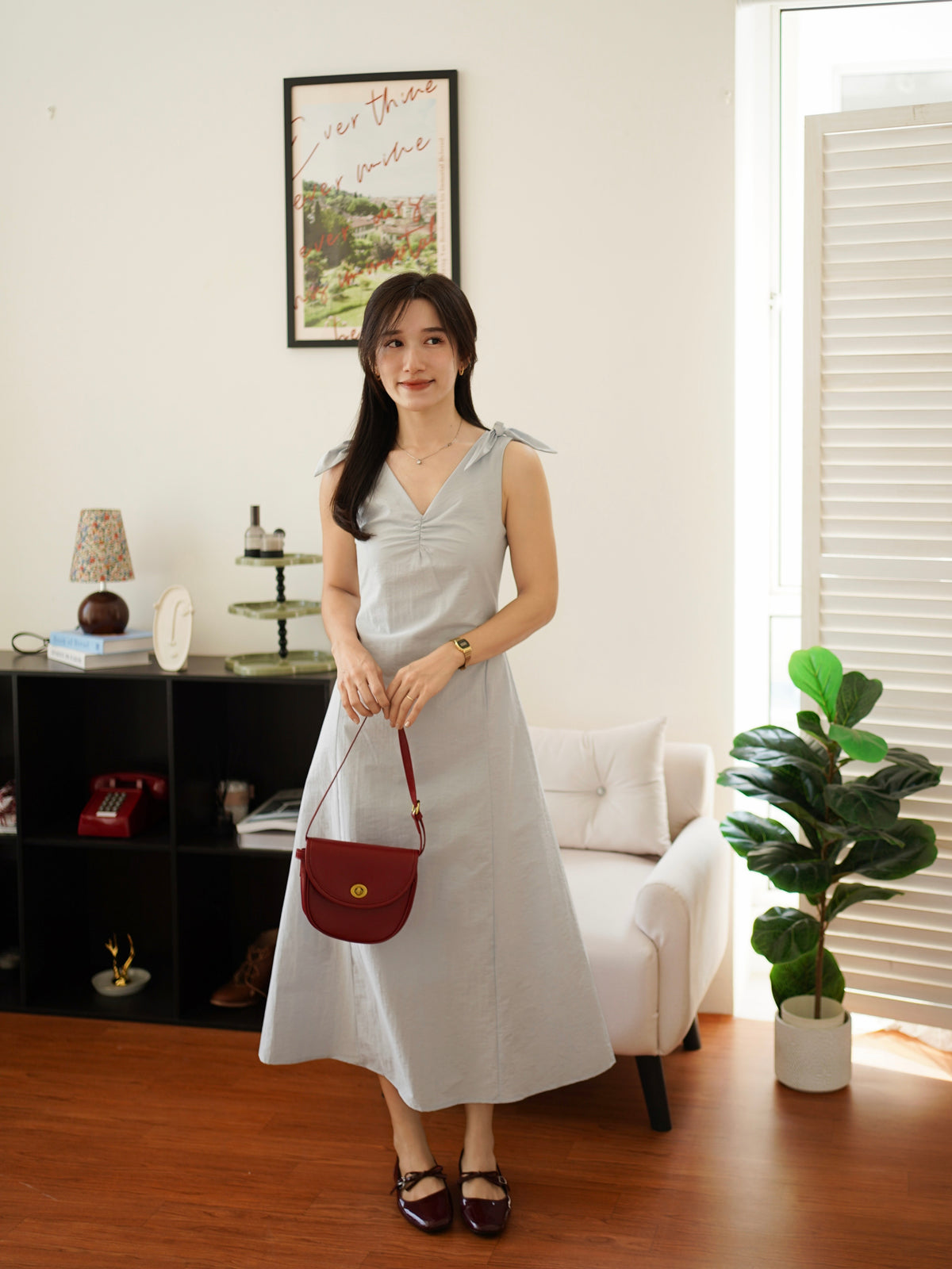 Laura Ribbon V Dress - LovelyMadness Clothing Malaysia