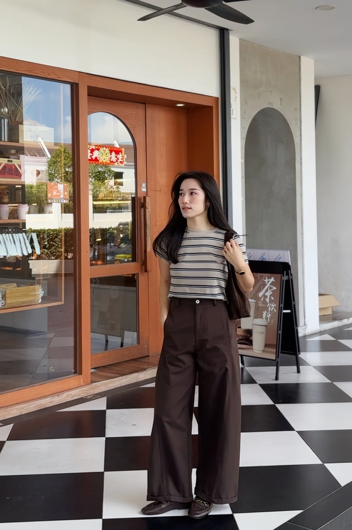 Stripe Contrast Knit Tee - LovelyMadness Clothing Malaysia