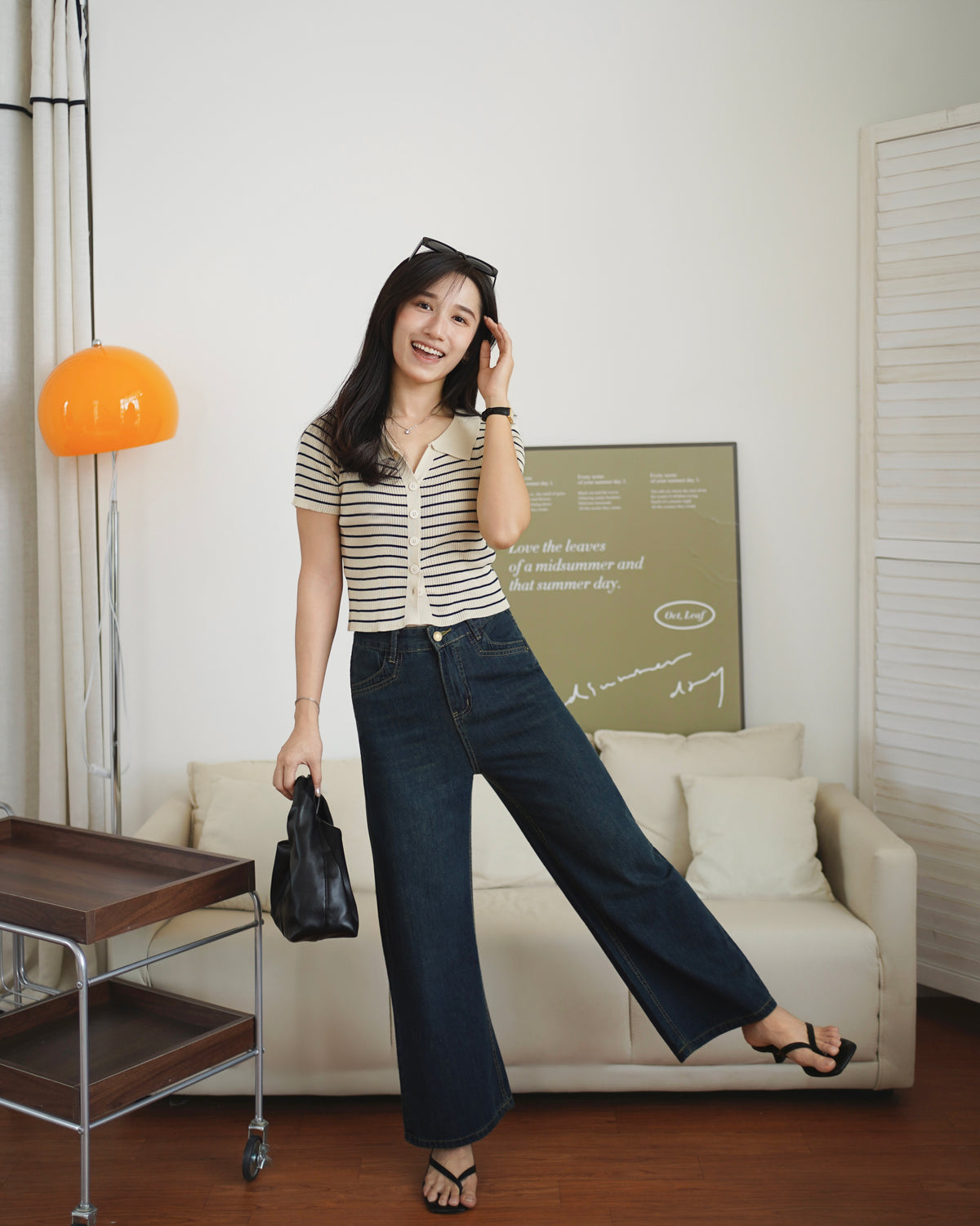 Stripe Knit Collar Top - LovelyMadness Clothing Malaysia