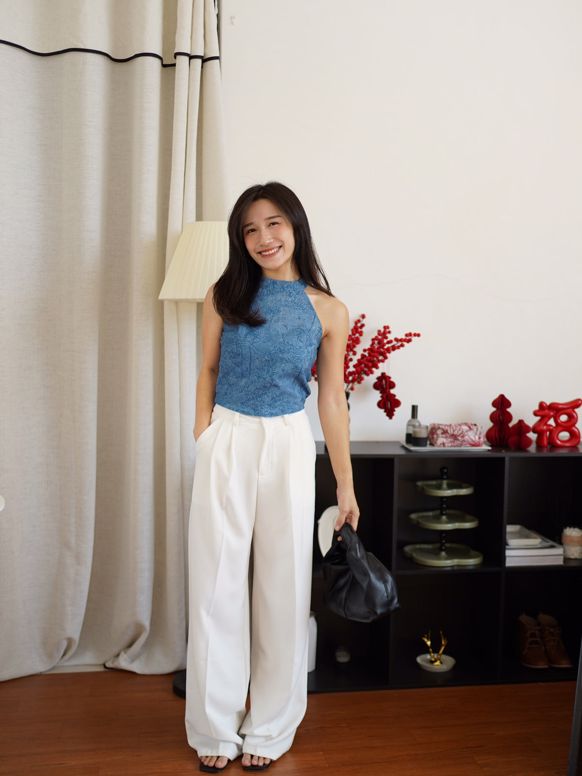 BLUE BAMBOO Halter Top - LovelyMadness Clothing Malaysia