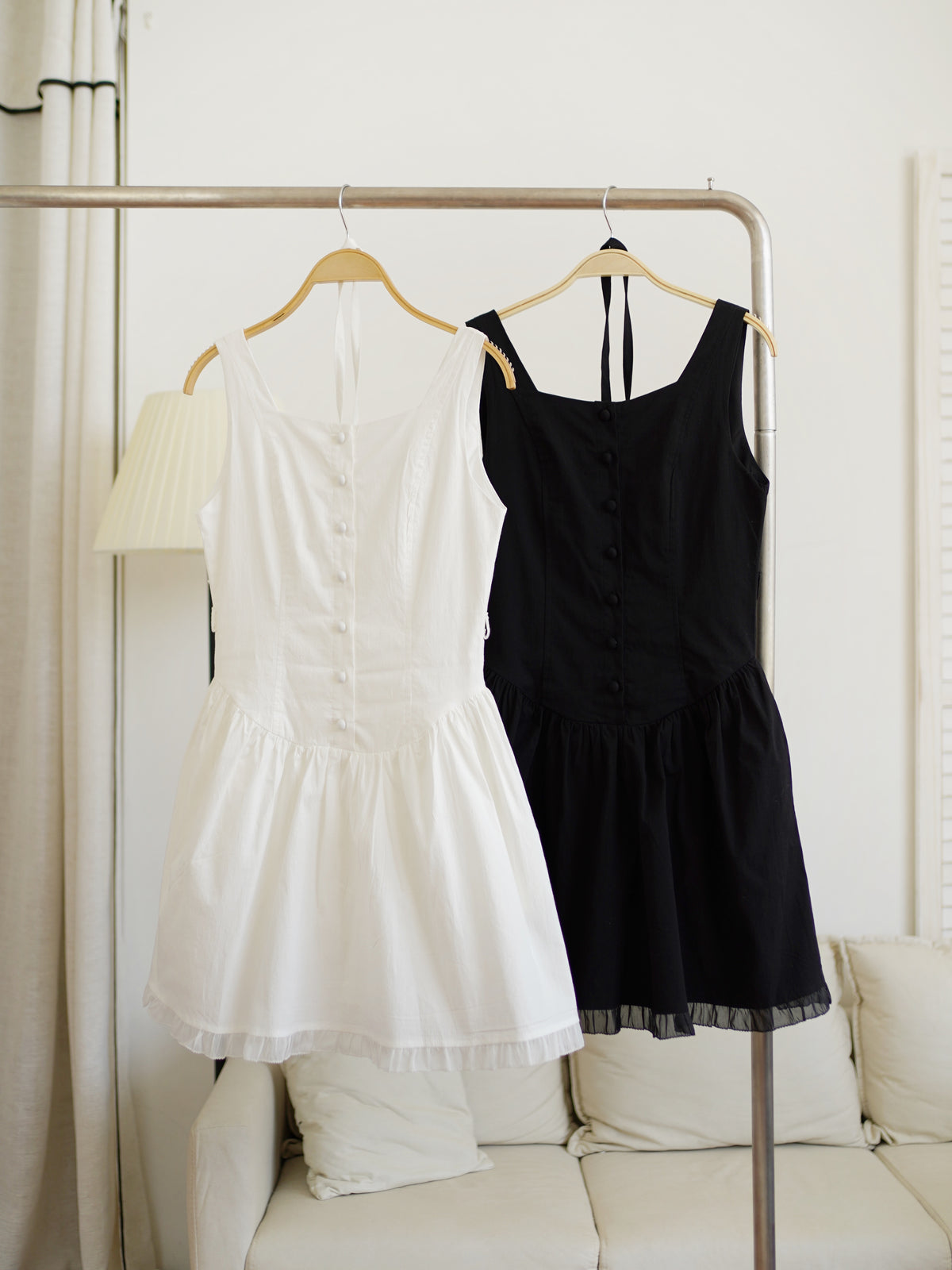 Sophia button-front mini dress - LovelyMadness Clothing Malaysia