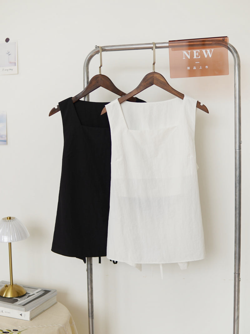 France Back Tie Top