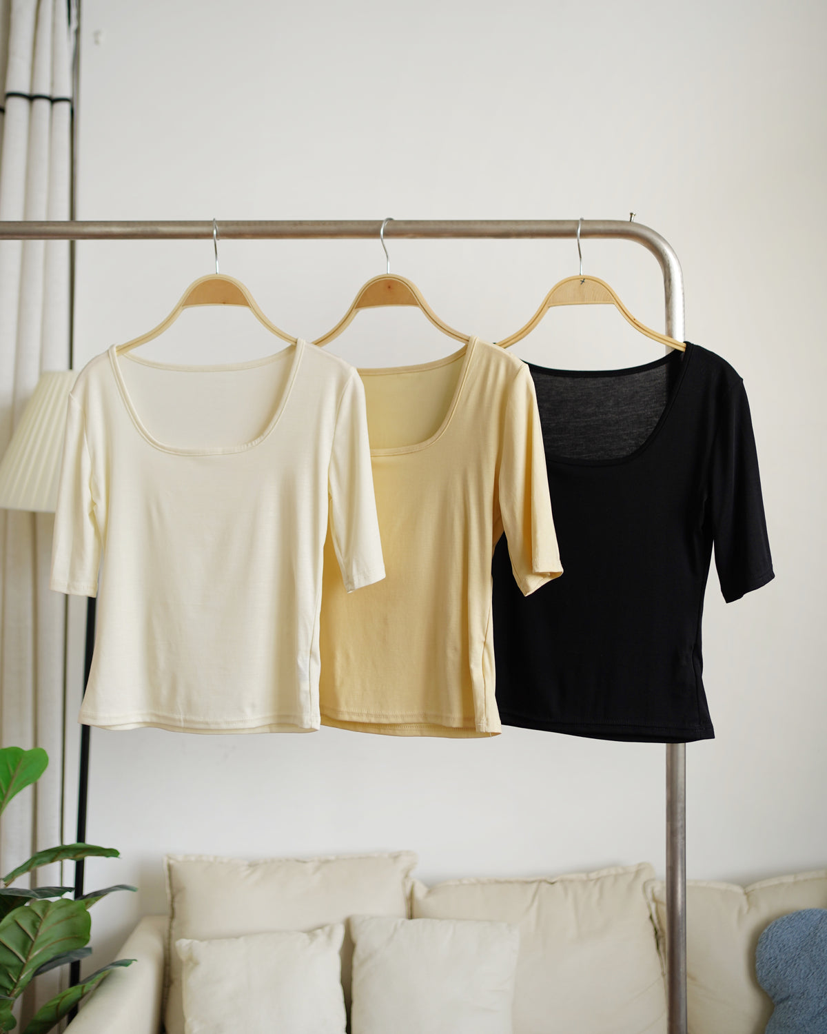 Elsie Cotton U Neck Top