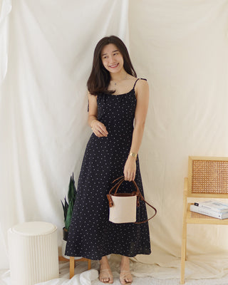 VIVI POLKADOTS BLACK DRESS