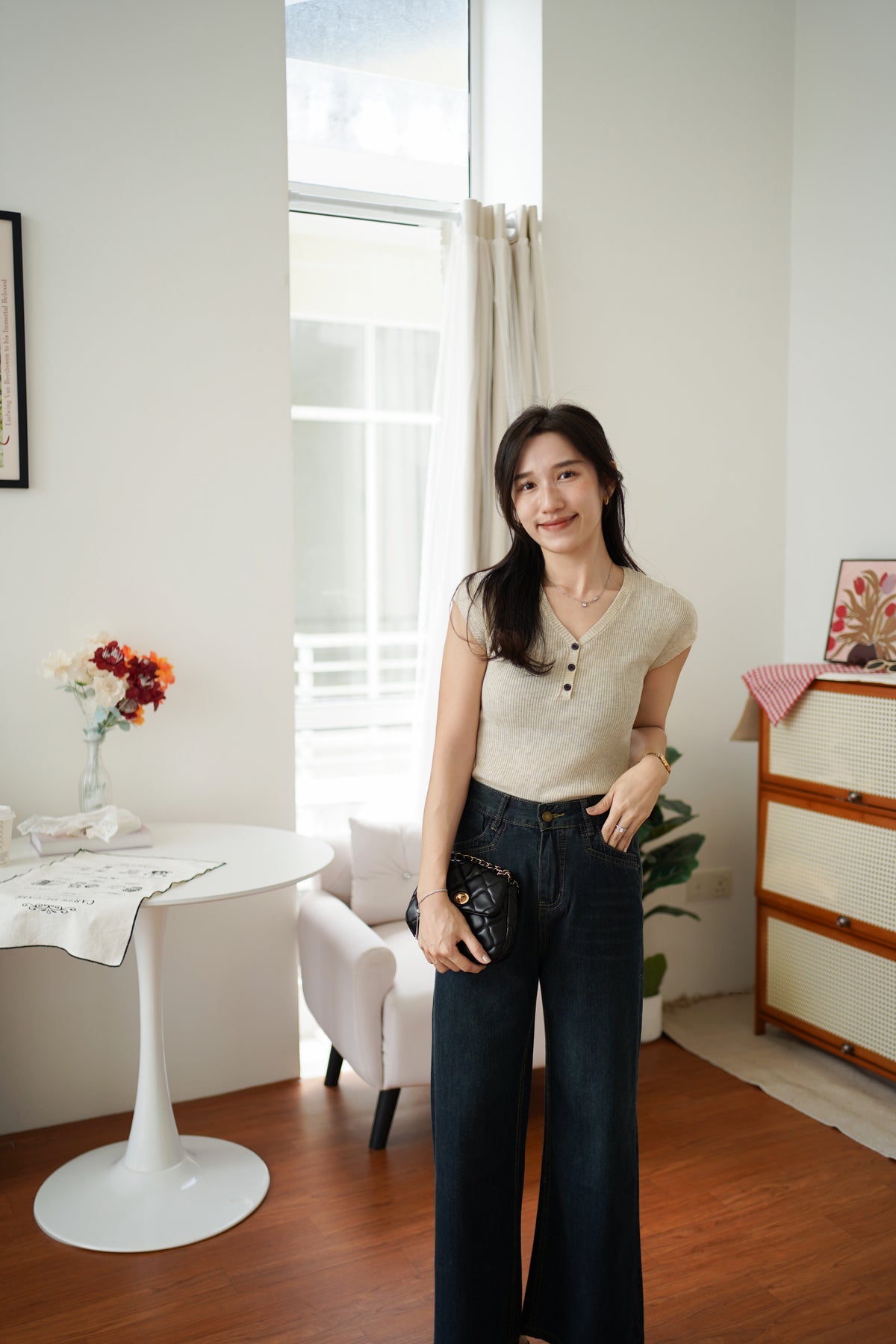 [LM.made] Serine Denim Wide-leg Jeans - LovelyMadness Clothing Malaysia