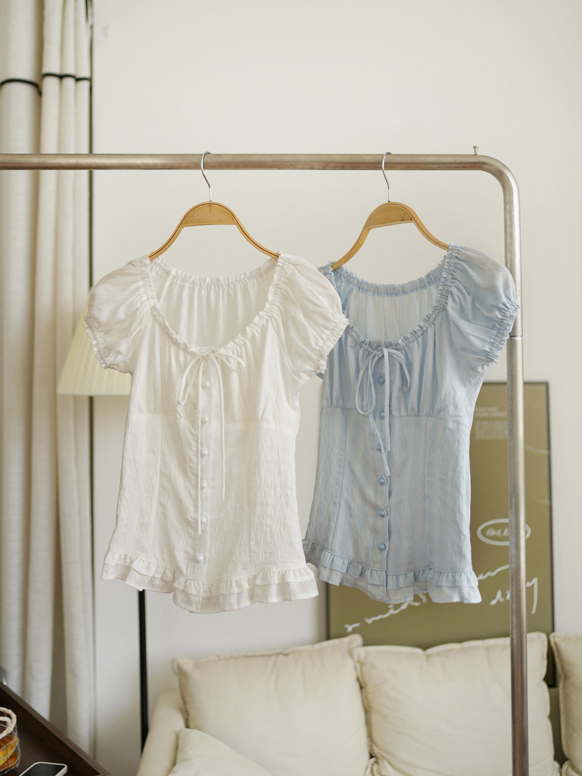 Sofina Ruffle Button Top