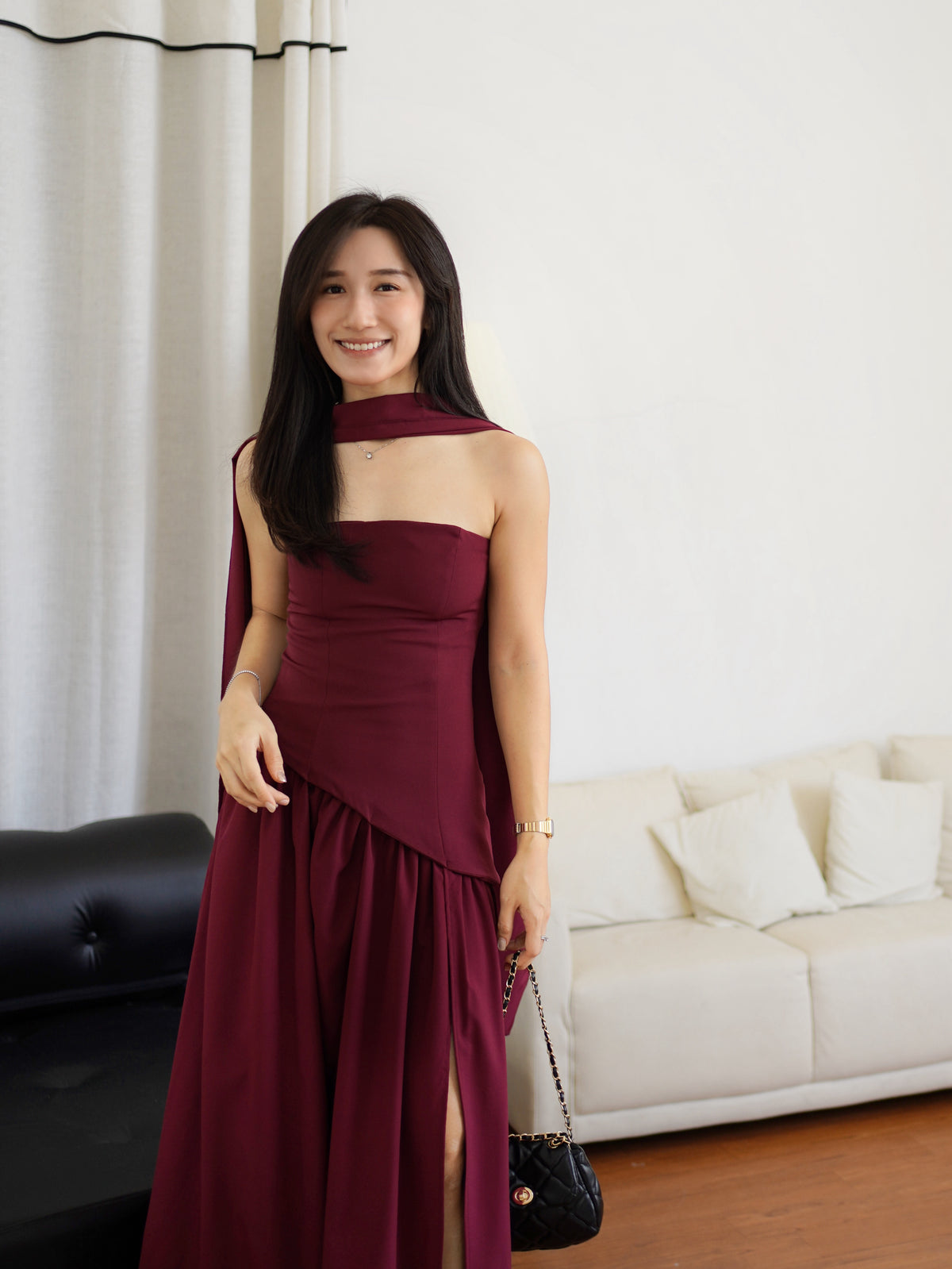 Celestia Split Midaxi Dress - LovelyMadness Clothing Malaysia