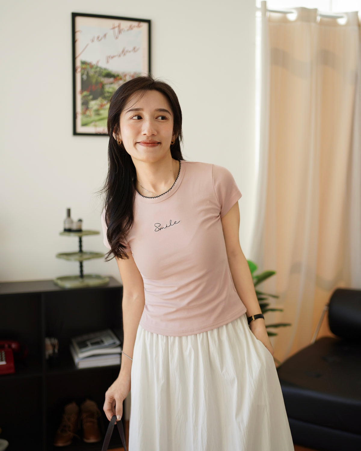 Smile Fitted Cotton Tee