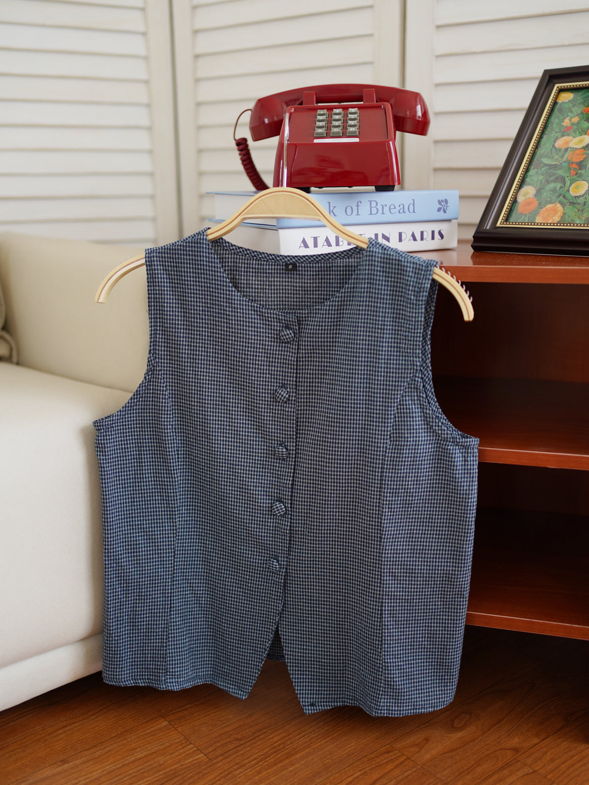 Blue Plaid Top