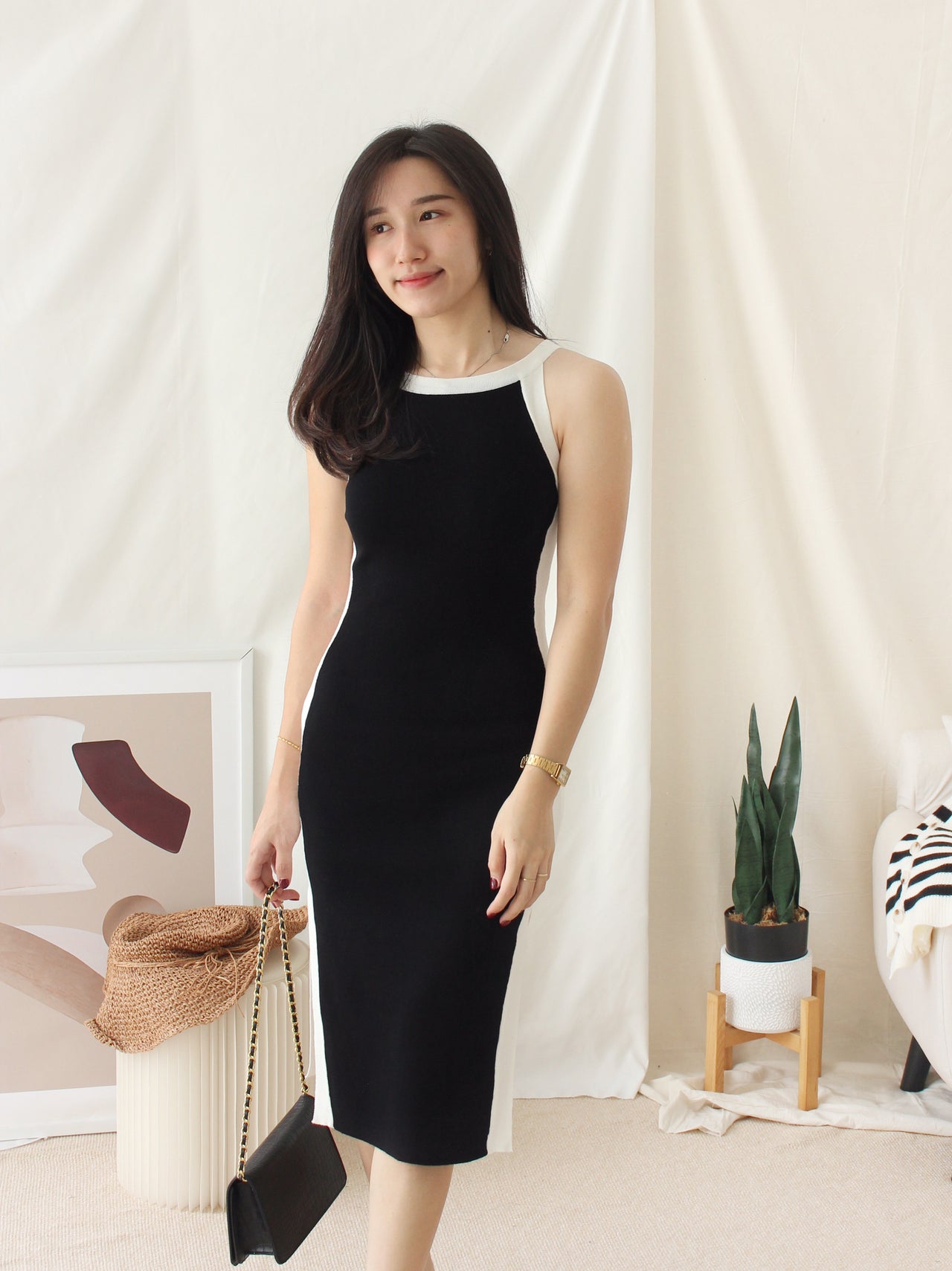 TALIYA KNIT CONTRAST DRESS