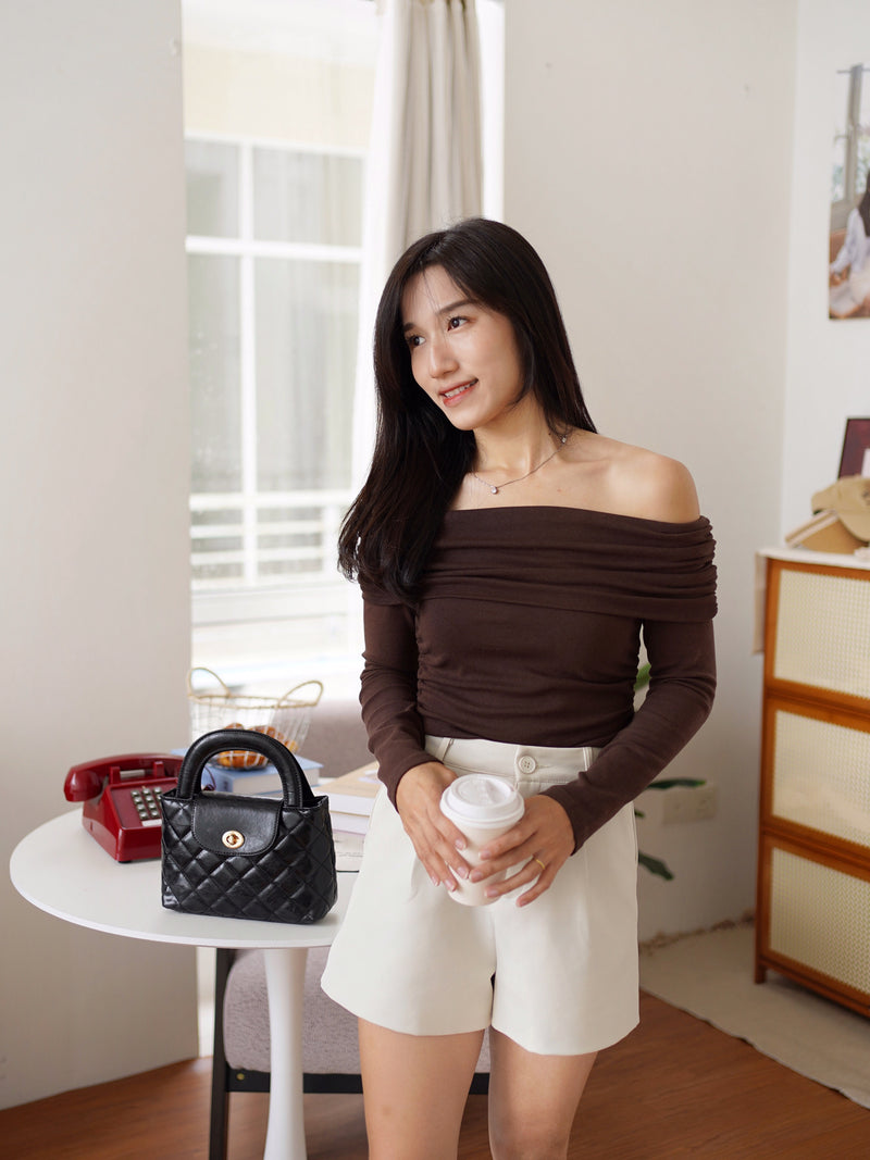 Soft Glow Off-shoulder Knit Top