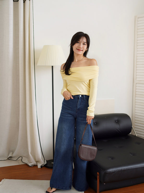 Soft Glow Off-shoulder Knit Top