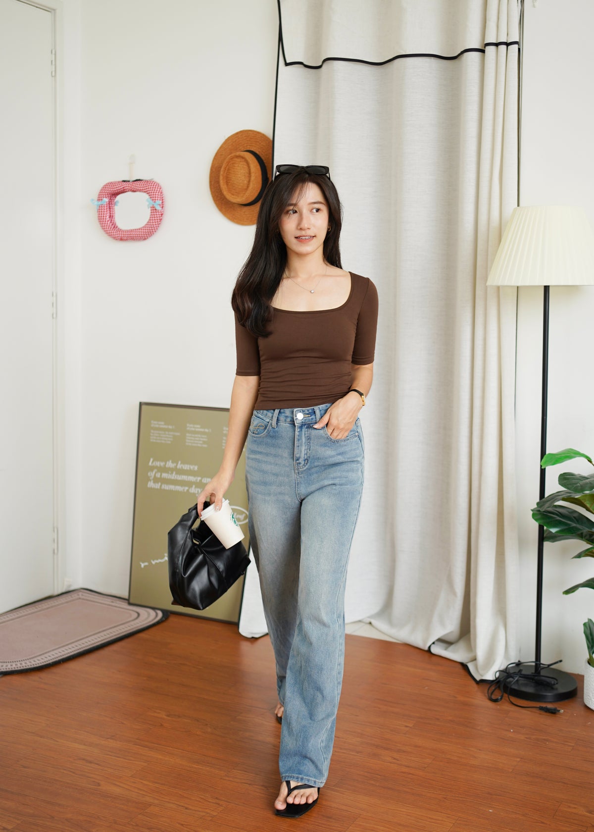 Yura Padded Quarter Sleeve Top