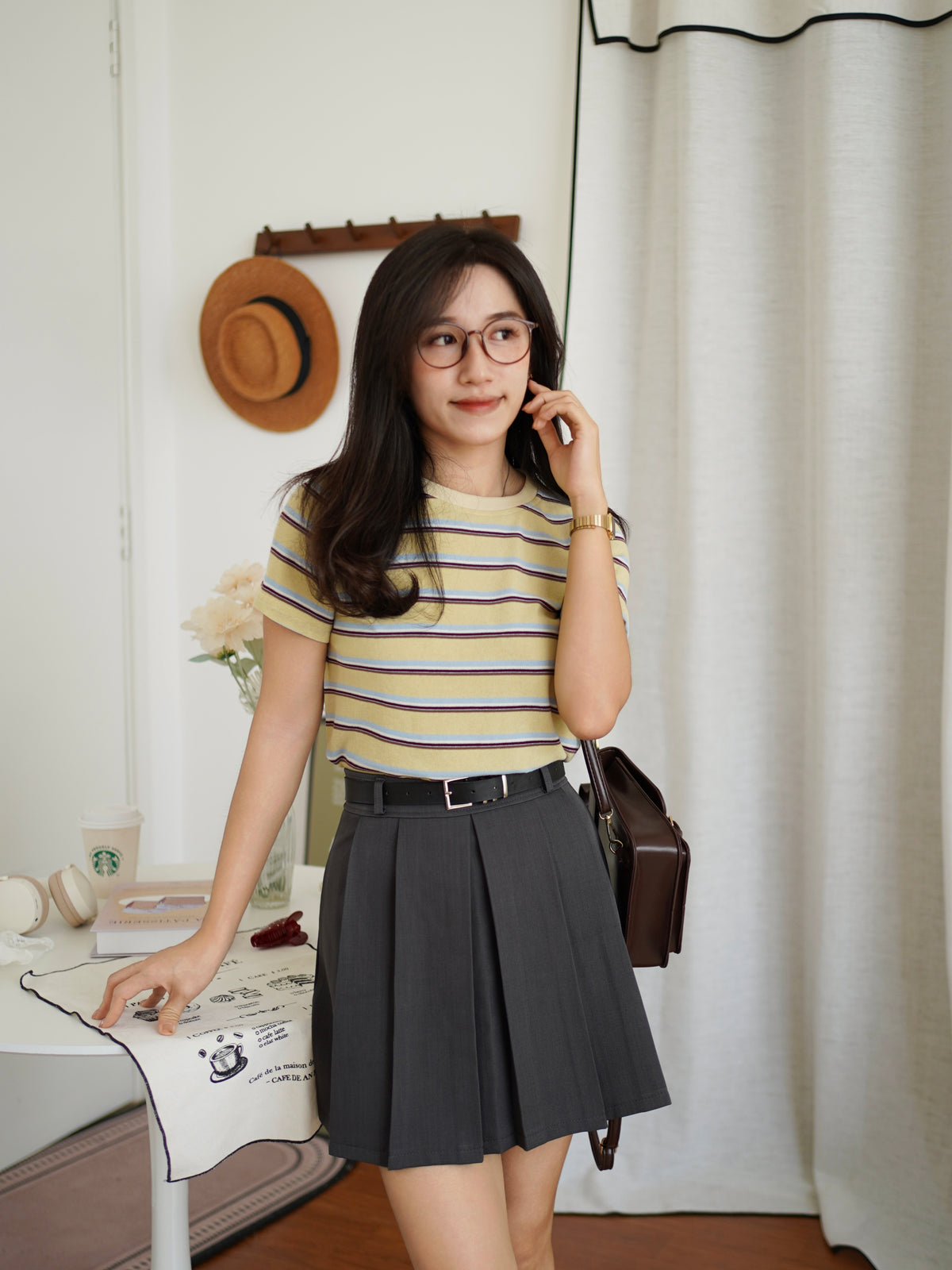Stripe Contrast Knit Tee - LovelyMadness Clothing Malaysia