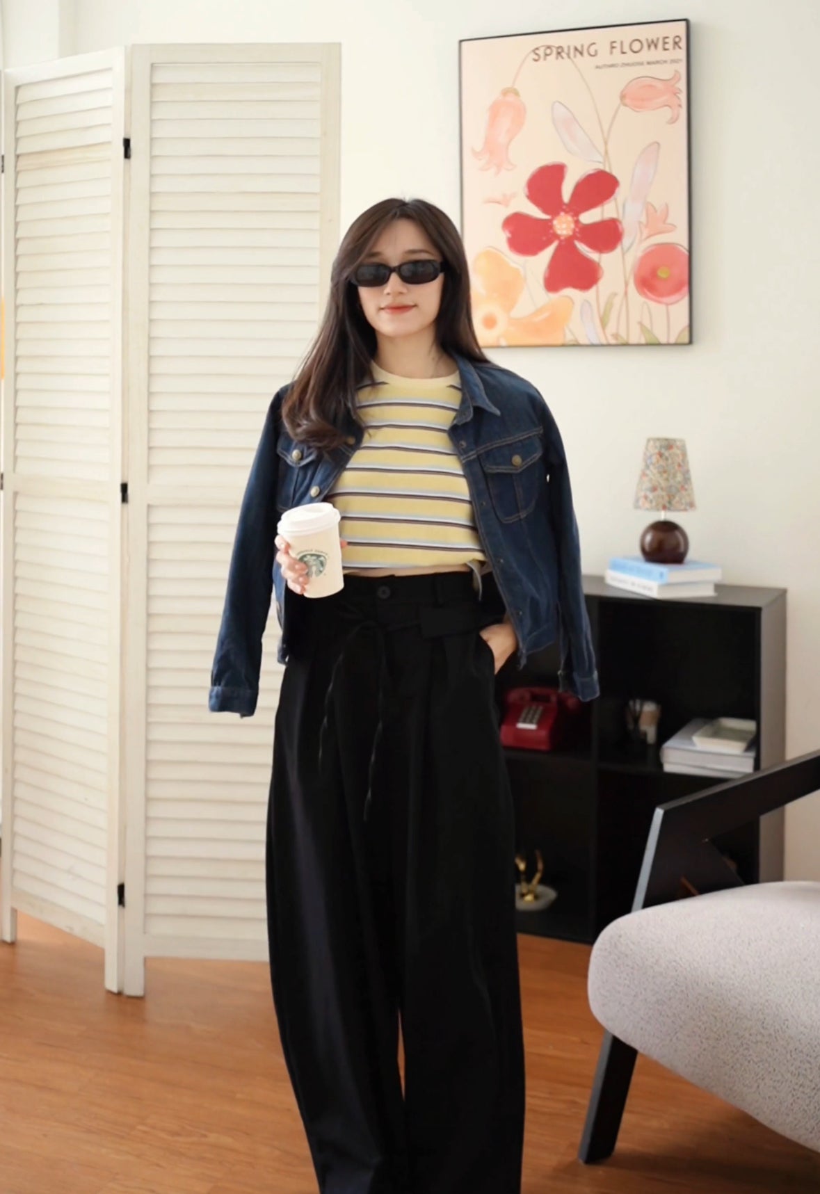 Rumi Wide-Leg Pants with Tie Detail - LovelyMadness Clothing Malaysia