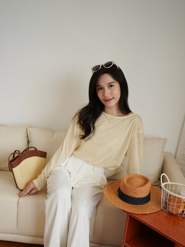 Pastel Stripe Top (2 ways top) - LovelyMadness Clothing Malaysia