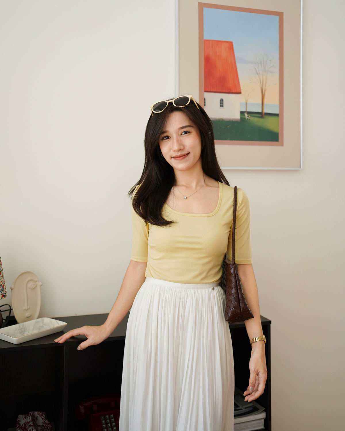 Elsie Cotton U Neck Top