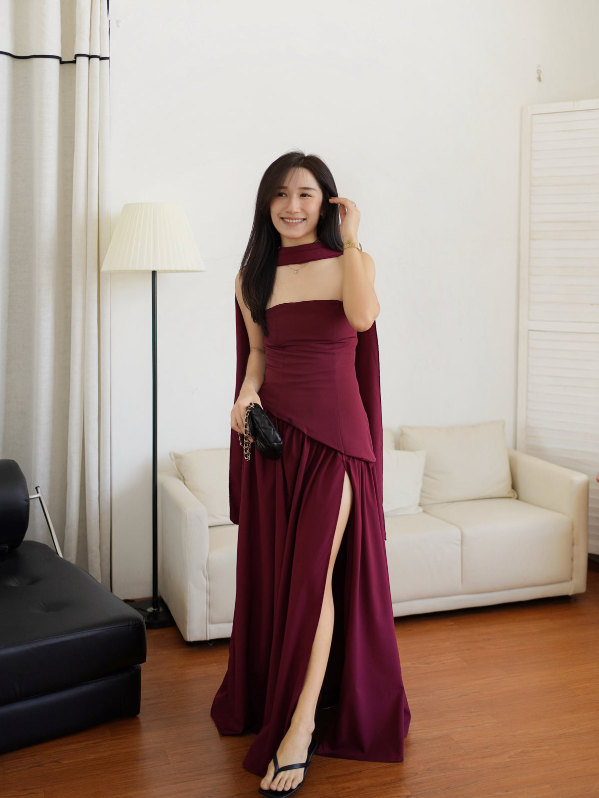 Celestia Split Midaxi Dress - LovelyMadness Clothing Malaysia