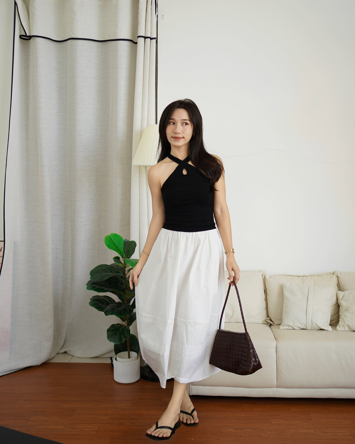 Rosie Cross Neck Padded Top