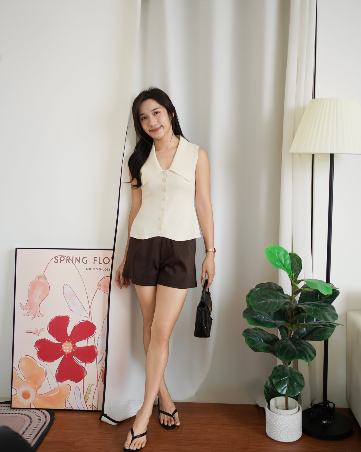 Ophelia Collar Button Top