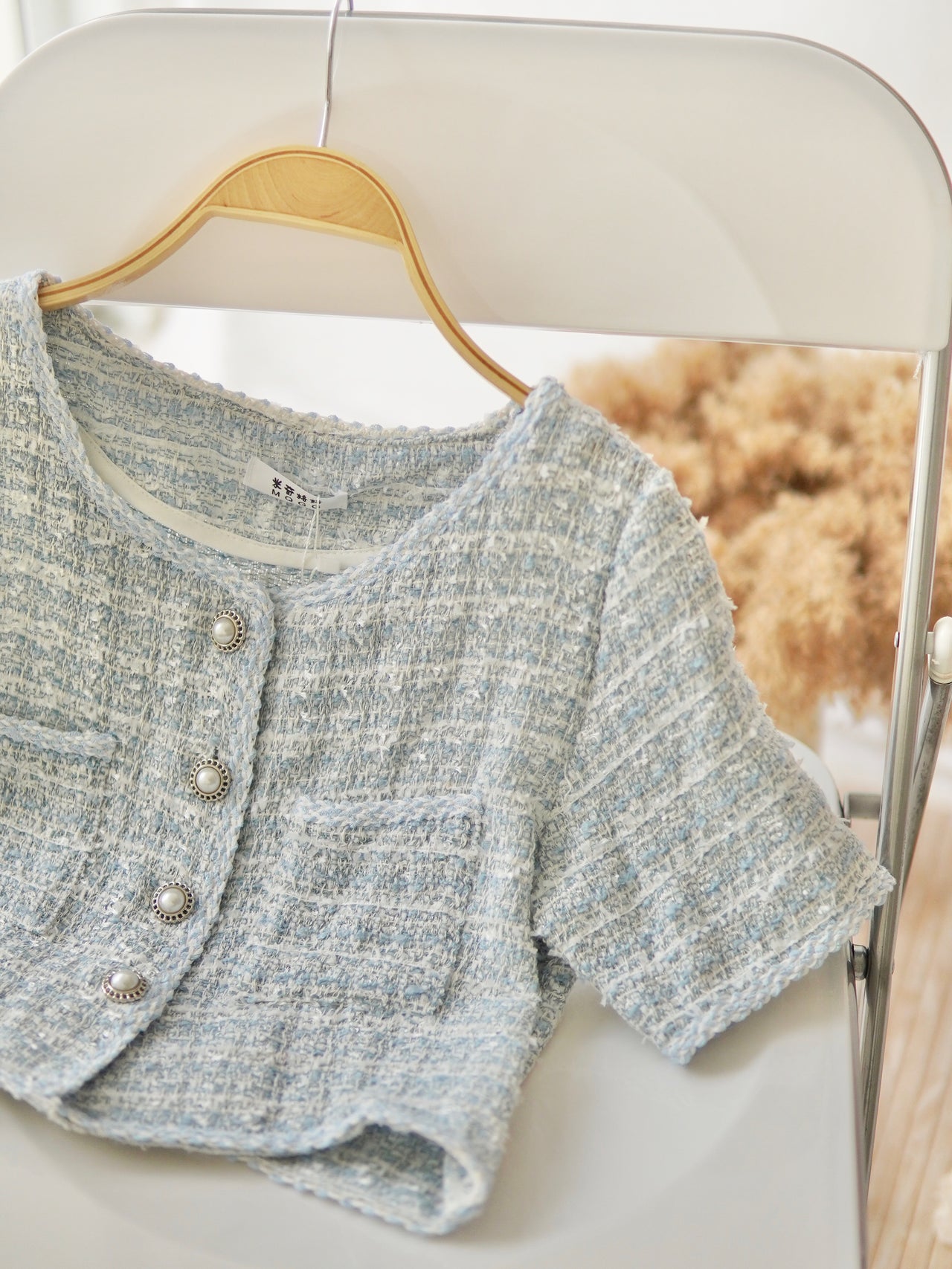 ROSIA TWEED BUTTON TOP