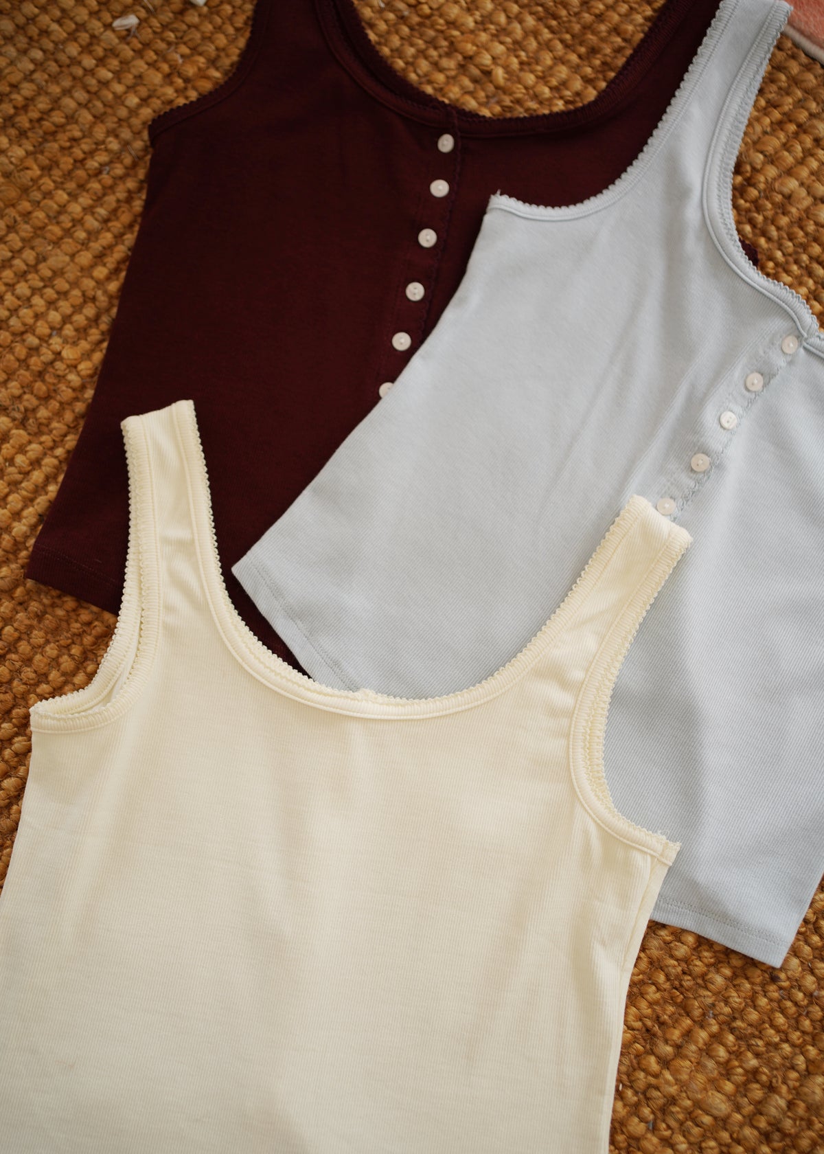 Button Scallop Trim Top