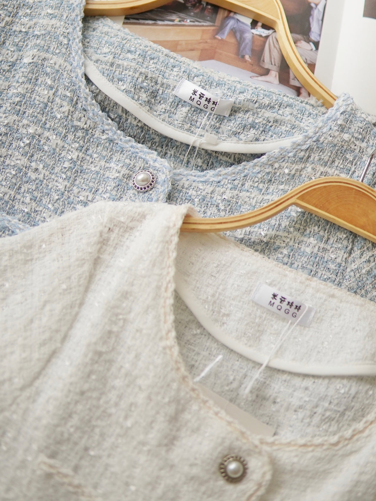 ROSIA TWEED BUTTON TOP