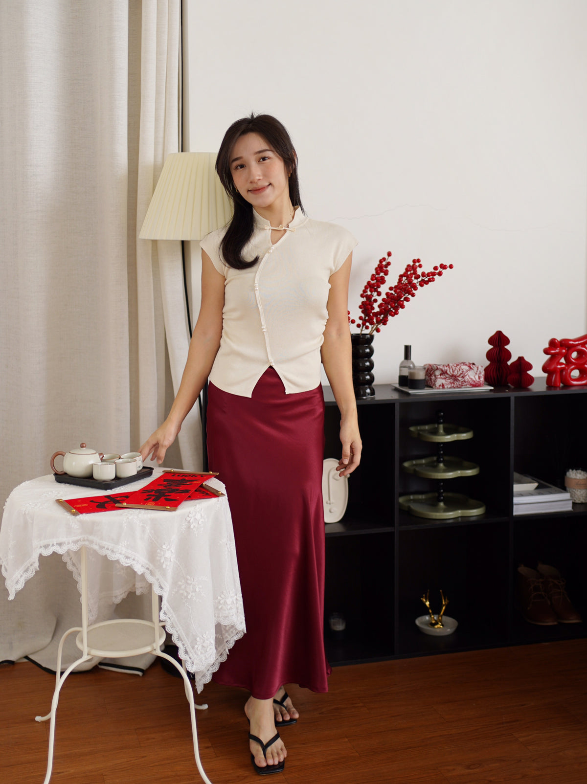 Wan Feng Pearl Knit Top