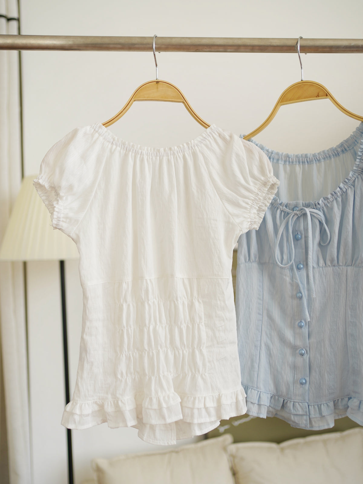 Sofina Ruffle Button Top