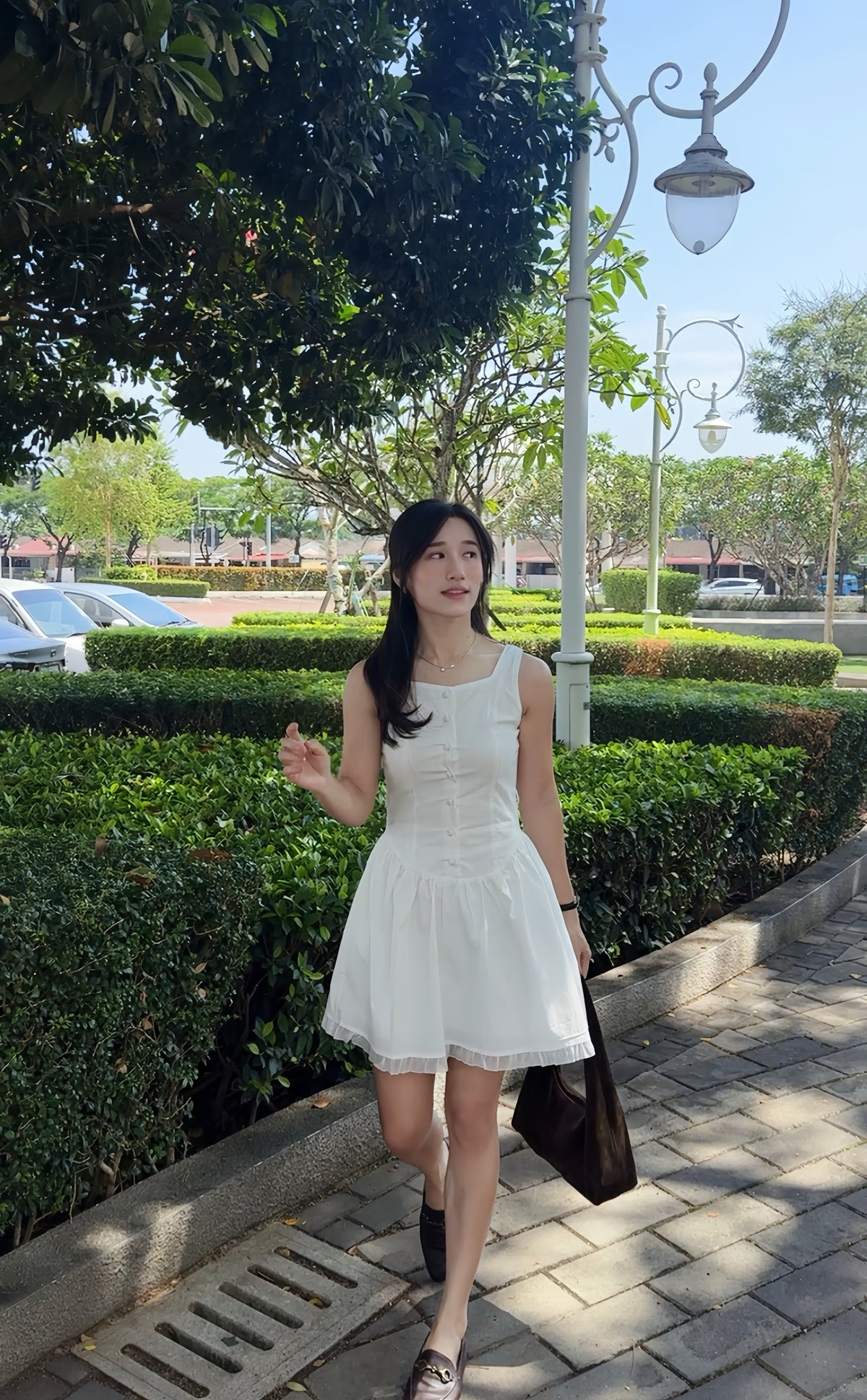 Sophia button-front mini dress - LovelyMadness Clothing Malaysia