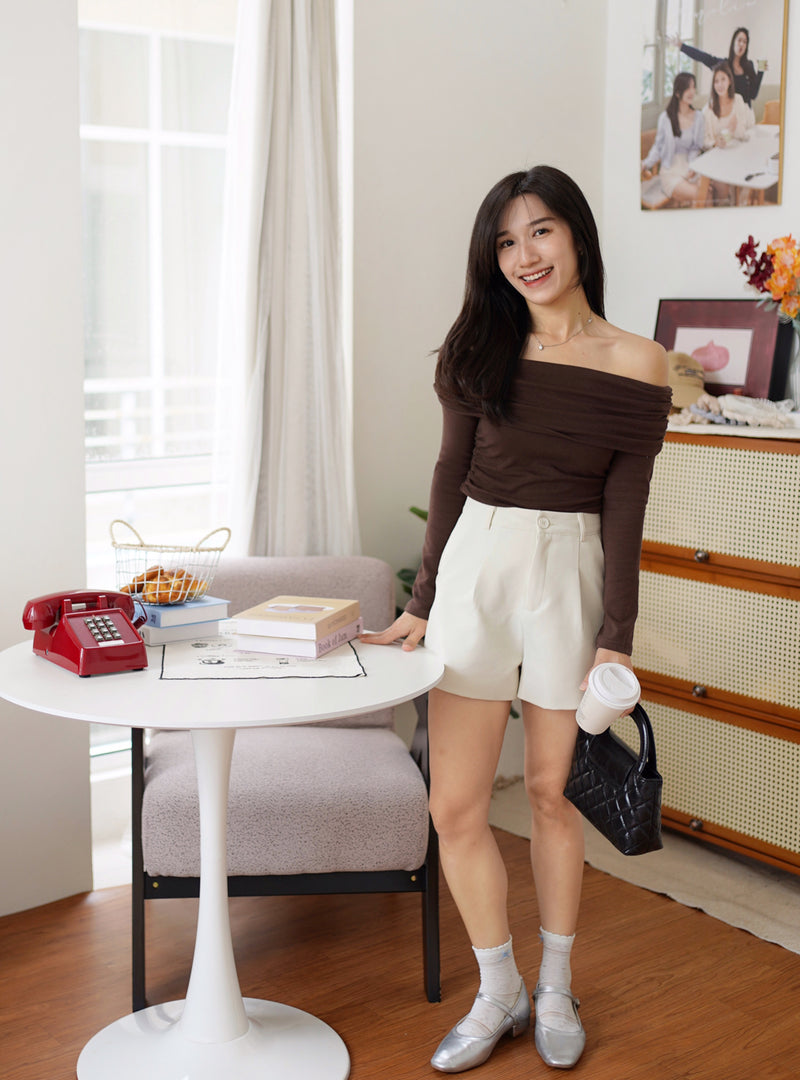 Soft Glow Off-shoulder Knit Top