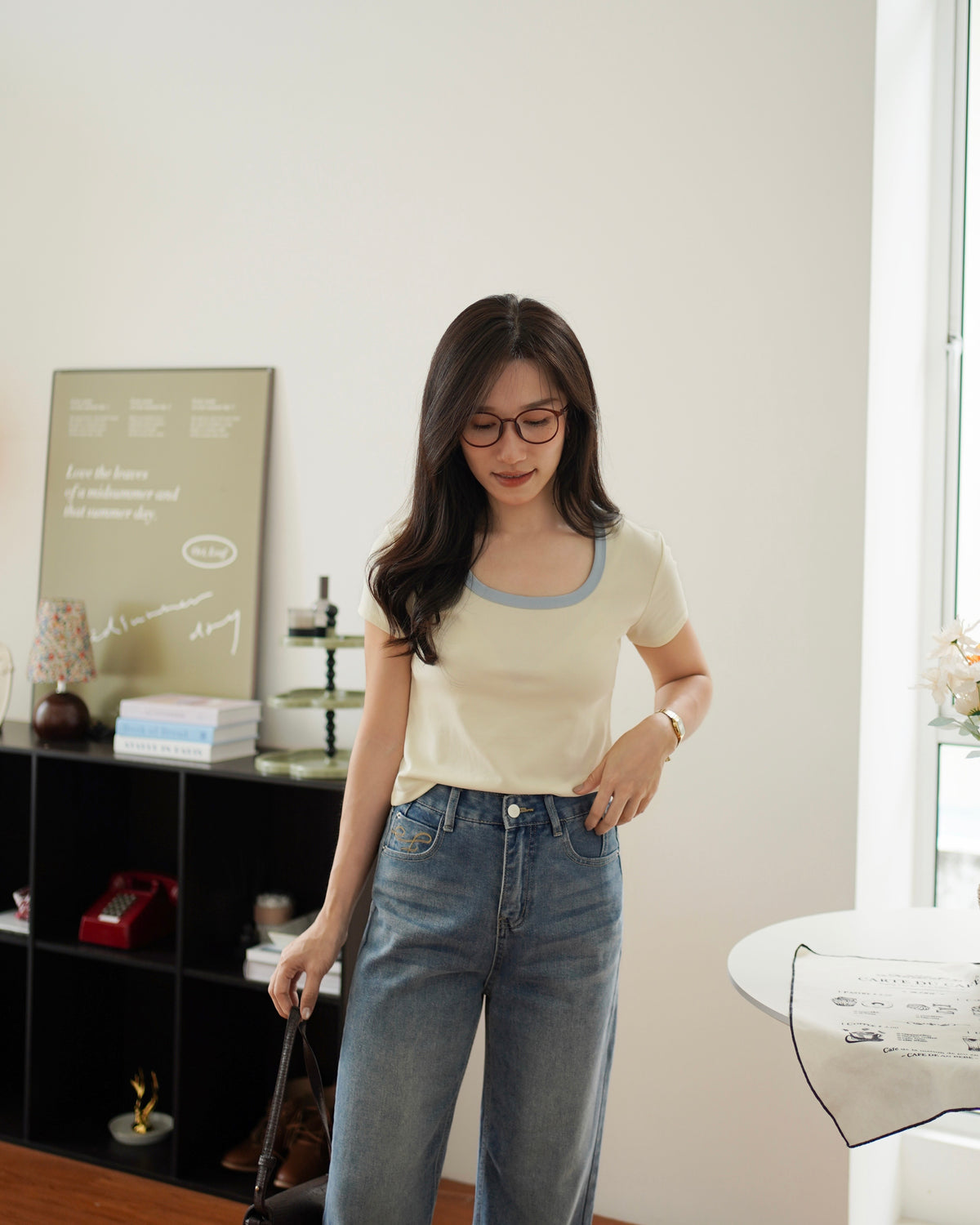 Fiona Contrast Square Tee