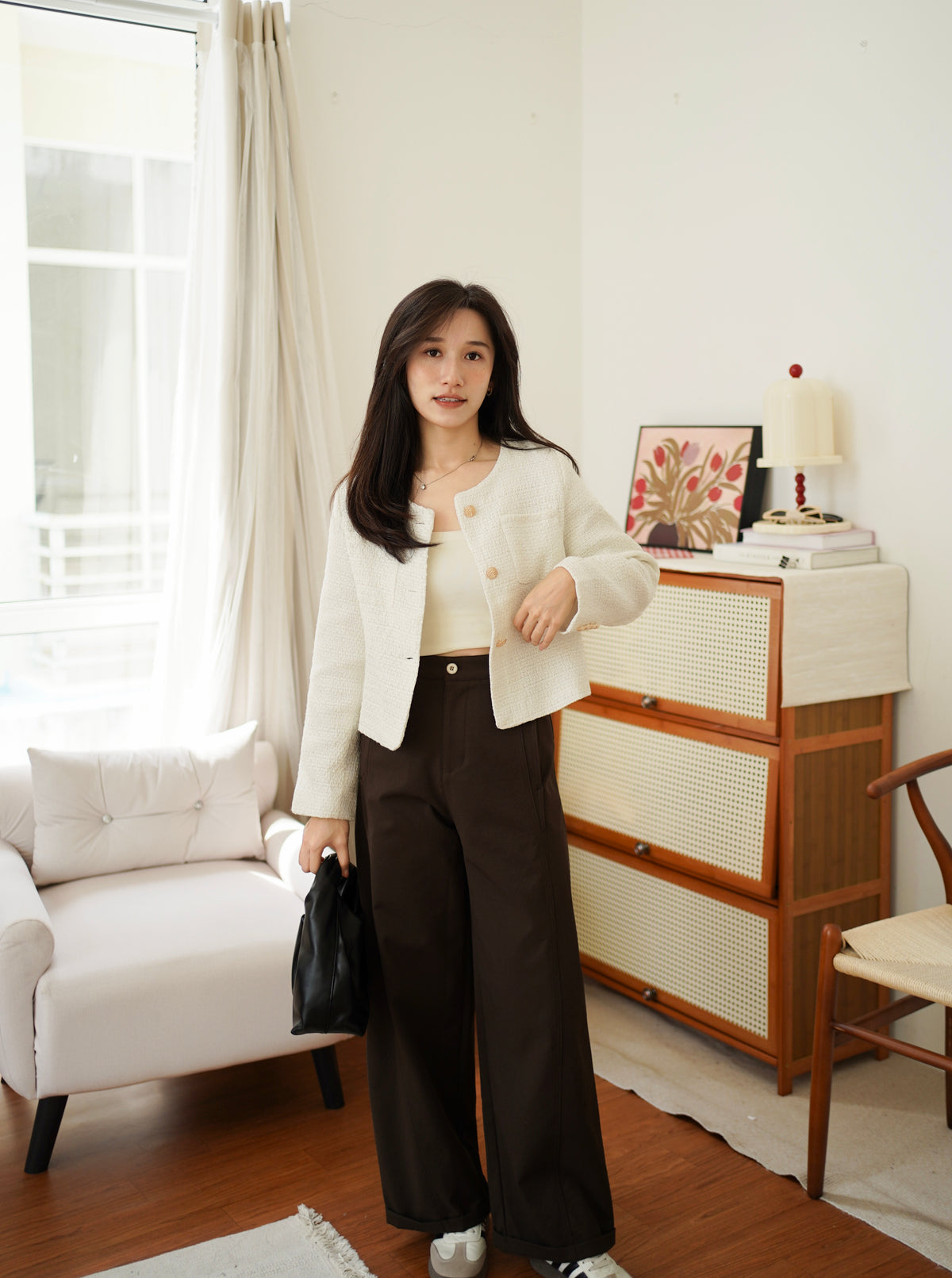 Ivory Tweed Blazer - LovelyMadness Clothing Malaysia